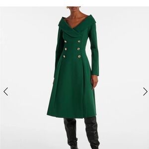 Elegant Green Double-Breasted Dress